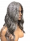 Exquisite grey wavy long-length  Synthetic Lace Part Wig GLP013