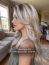 Glamvigor Hybrillia™ Blend Human Hair Blonde Blend with face-framing layers and soft wavy Lace Part Wig GLP036