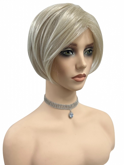 Glamvigor Hybrillia™ Blend Human Hair Elegant blonde  Straight Bob   Wig (Basic Cap) GBC023