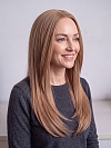 Glamvigor Hybrillia™ Blend Human Hair Auburn Blended mixed Beige Blonde with side bangs  PRE-CUT Lace Part Wig GLP072
