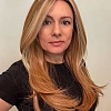 Glamvigor Hybrillia™ Blend Human Hair Light Red Brown Gold Blonde Highlights straight long layered Lace Part Wig GLP045