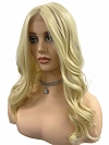 Soft Platinum blonde with Bouncy little wavy Synthetic Lace Part Wig GLP055