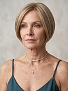 Glamvigor Hybrillia Blend Human Hair Fabulous  edgy Light Ash Blonde short  bob  Mono TOP Wig GMT006