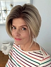 Beautiful Brown Roots Ombre Light Blonde short pixie bob Synthetic Mono Top wig GMT004