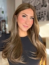 Glamvigor Hybrillia™ Blend Human Hair Chic Medium Brown long cascading staright Lace Part Wig GLP027