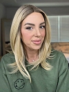 Pretty Blonde Ombre Medium layered Straight Synthetic Lace Part Wig GLP007