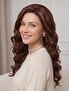 Glamvigor Hybrillia Blend Human Hair Vibrant Medium Red and Auburn blend loose wavy layered Lace Part Wig GLP026