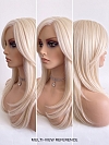 Glamvigor  Hybrillia Blend Human Hair long beach blonde with bangs PRE-CUT Lace Part Wig GLP070
