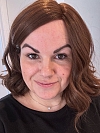 Avant-garde Warm Brown waved layered bob Synthetic Lace Part Wig GLP025