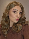 Natural Ash Brown waved Synthetic Lace Part Wig GLP010