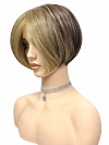 Medium Light Brown Evenly Blended with Medium Golden Blonde modern bob Synthetic Wig (Basic Cap) GBC015