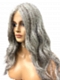 Exquisite grey wavy long-length  Synthetic Lace Part Wig GLP013