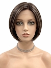 Glamvigor Hybrillia Blend Human Hair Chic Off Black shaded with Dark BrownBob Mono Top Wig GMT001