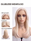 Glamvigor  Hybrillia™ Blend Human Hair long beach blonde with bangs PRE-CUT Lace Part Wig GLP070