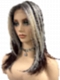 Dark red-brown mix white blonde  Straight synthetic  Lace Part Wig GLP054