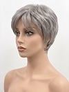 Glamvigor Hybrillia Blend Human Hair Perfect Pure Silver White and Pearl Platinum Blonde Blend short cut  Wig (Basic Cap) GBC012