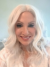 Glamvigor Hybrillia Blend Human Hair Platinum blonde beach wavy with side bangs Lace Part Wig GLP048