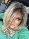 Pretty Blonde Ombre Medium layered Straight Synthetic Lace Part Wig GLP007