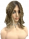 Medium Brown base with Light Golden Blonde highlights loose beach wavy synthetic Lace Part  wig glp041