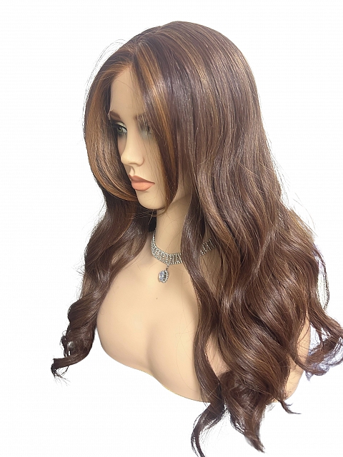 Glamvigor Hybrillia™ Blend Human Hair Medium Red Brown with  Ginger copper Highlights  