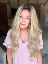 Glamvigor Hybrillia™ Blend Human Hair Blonde ombre long layered loose wavy Lace Part Wig GLP062