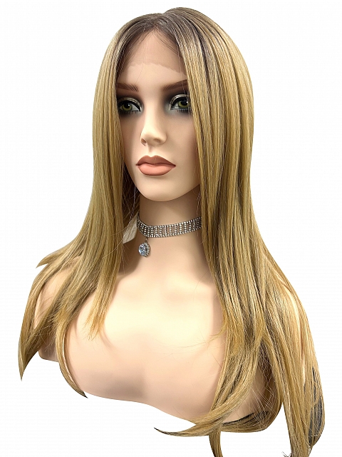 Dazzling Honey Blonde ombre lengthy textured layers fall to mid-back Synthetic Lace Part Wig GLP028