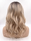 Glamvigor Hybrillia Blend Human Hair Warm Blonde with Dark Roots layered PRE-CUT Lace Part Wig GLP084